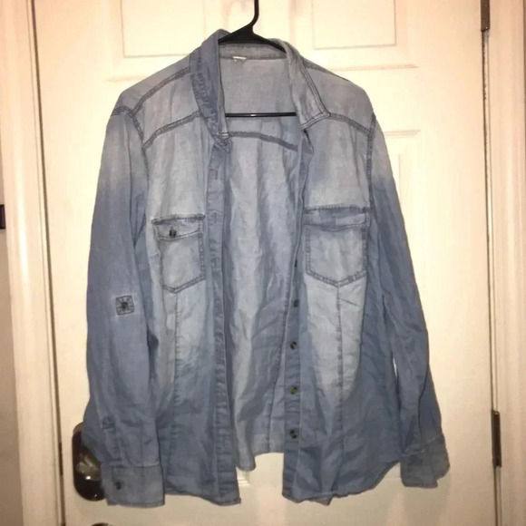 None Tops - 🧾 Denim Button Down Shirt ☑️